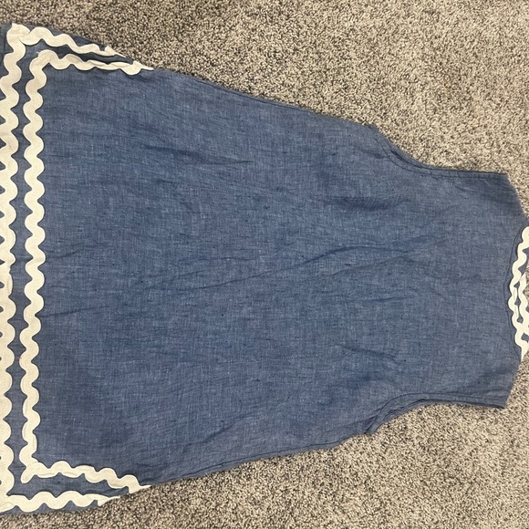 Charter Club 100% Linen Light Chambray Sleeveless Embroidered Tunic Top Size P/S - Picture 10 of 10